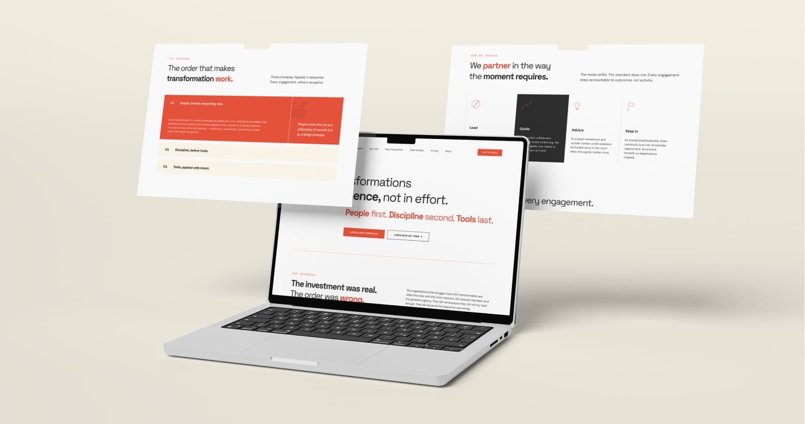 Laptop mockup showing web interface design