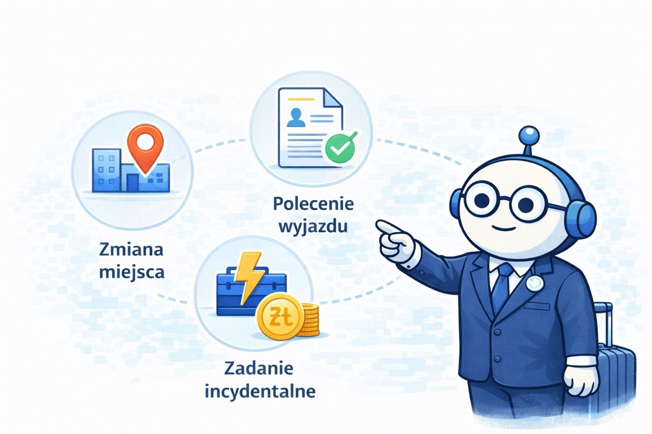 podróż służbowa definicja zmiana miejsca polecenie wyjazdu zadanie incydentalne