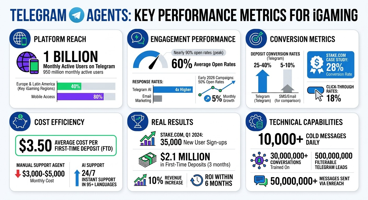 Telegram AI Agent Performance Metrics for iGaming Outreach