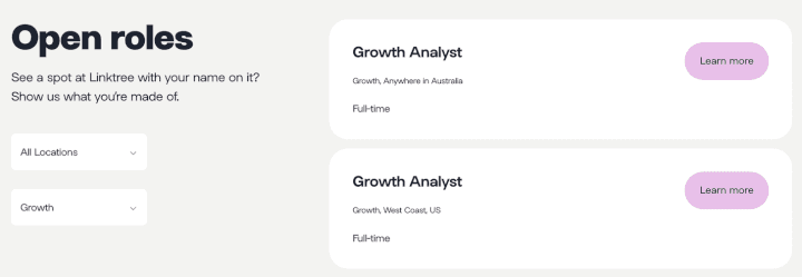 Linktree is hiring for growth roles 📈