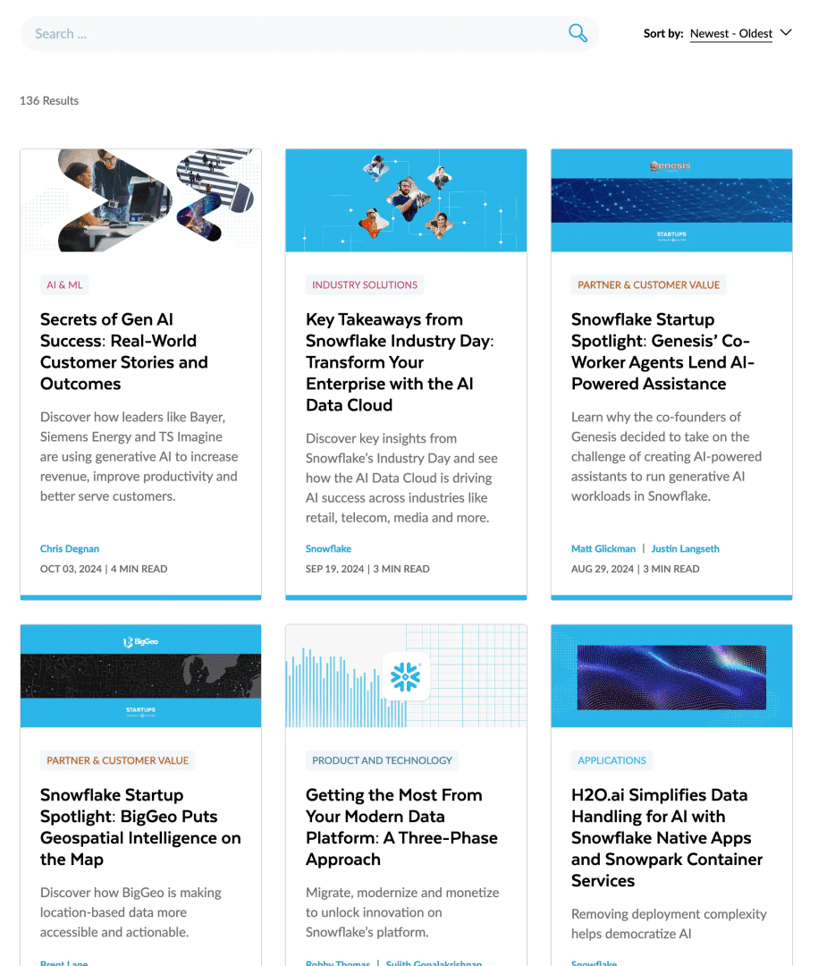 Snowflake Marketing Spotlight: blog posts