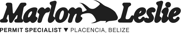 Marlon Leslie rounded serif logotype with a silhouette of a fish and tagline