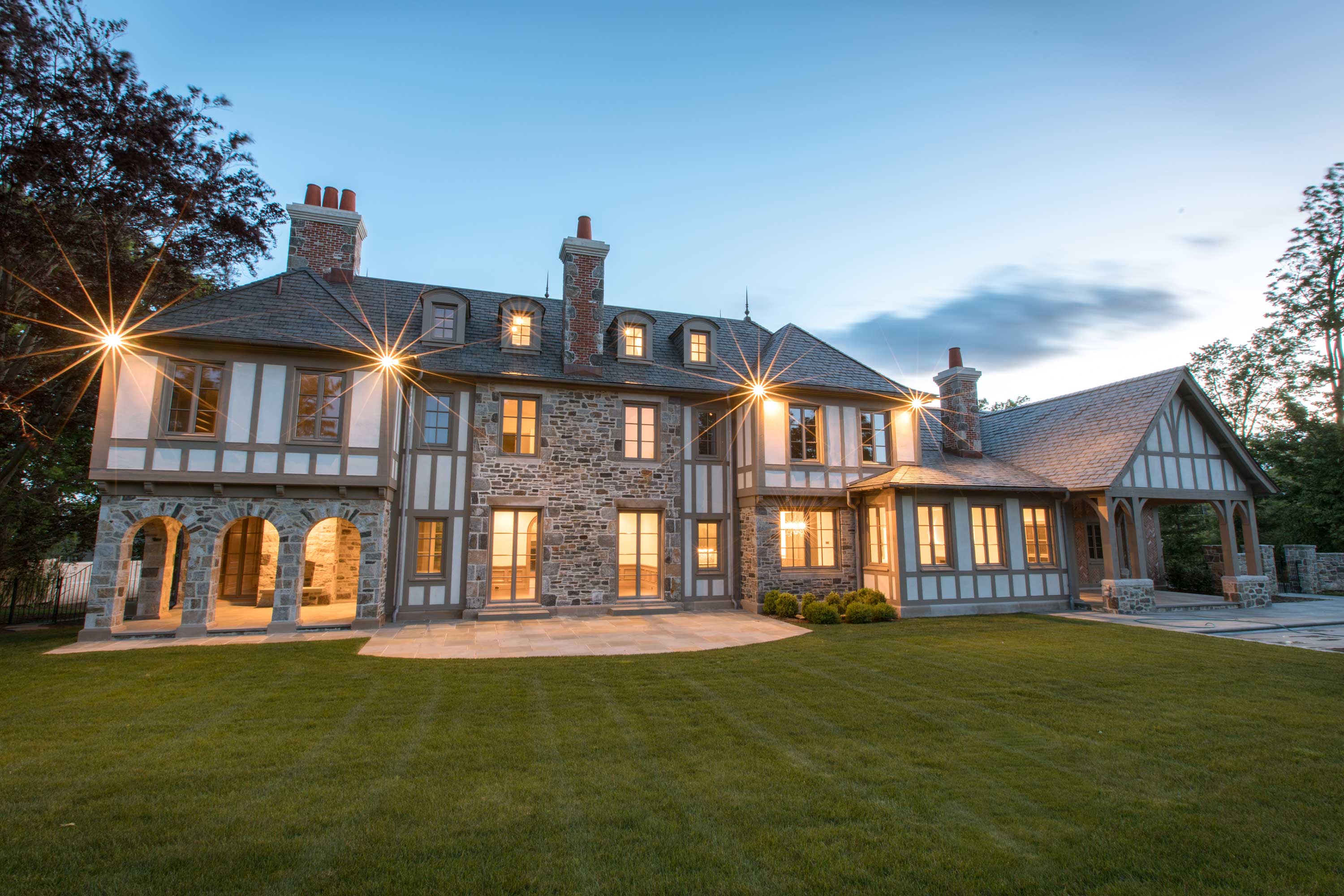 Large Old Style Home in the Evening