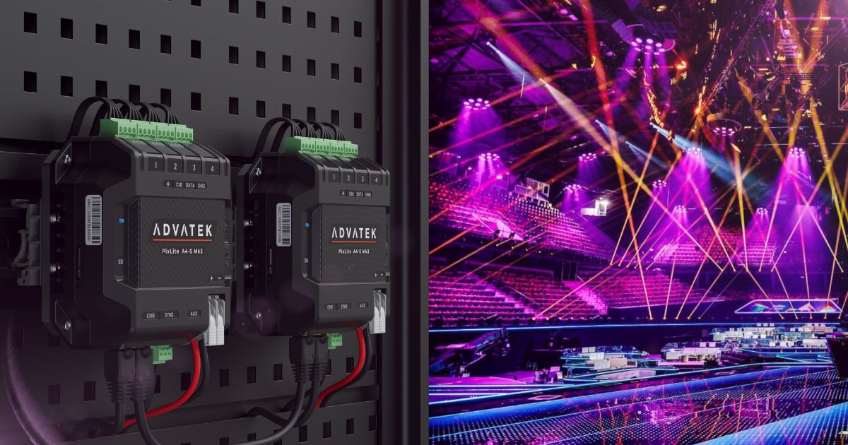 Advatek controller and illuminated concert arena