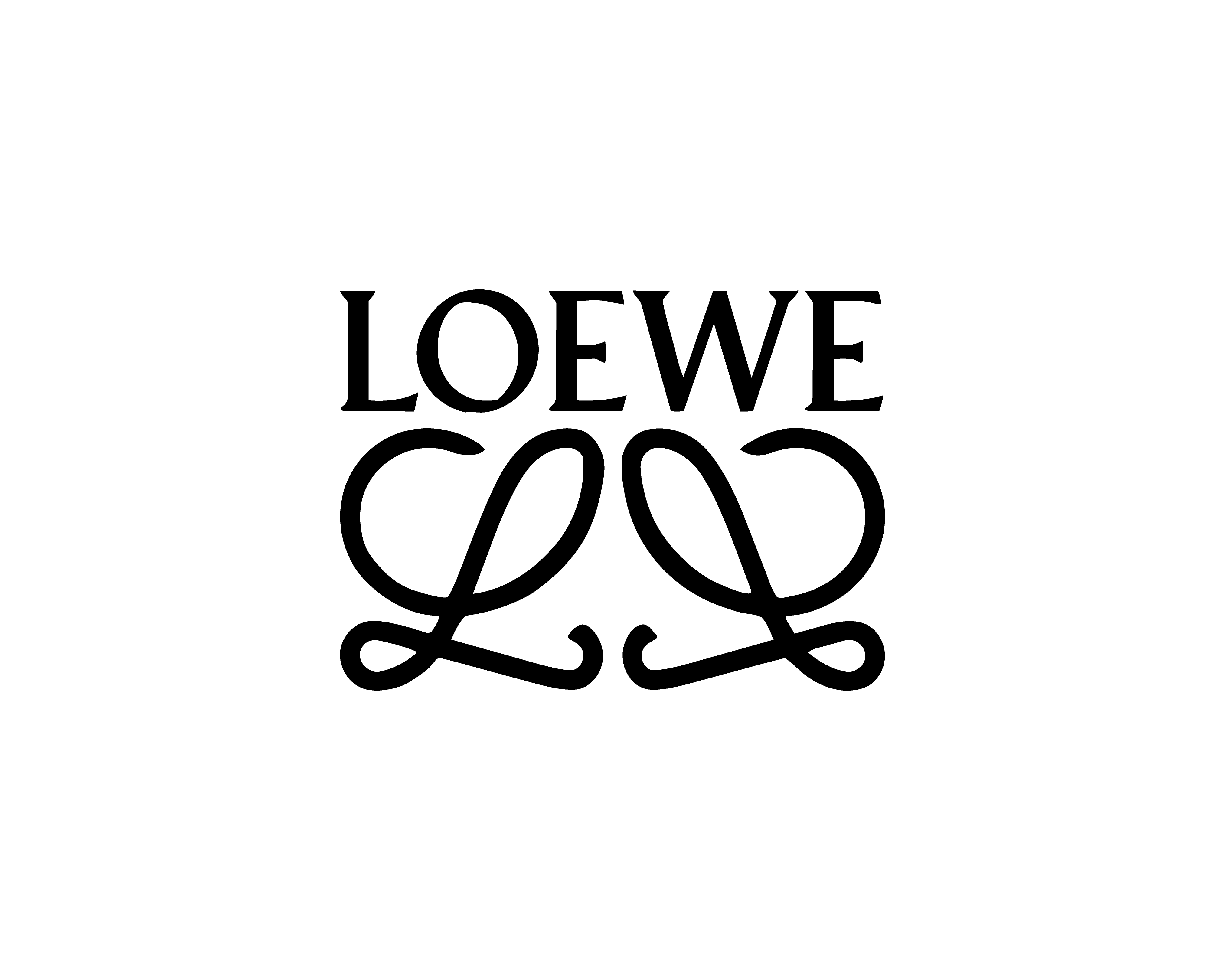 Loewe new logo featuring the refined anagram and wordmark, showing the updated monogram with cleaner proportions