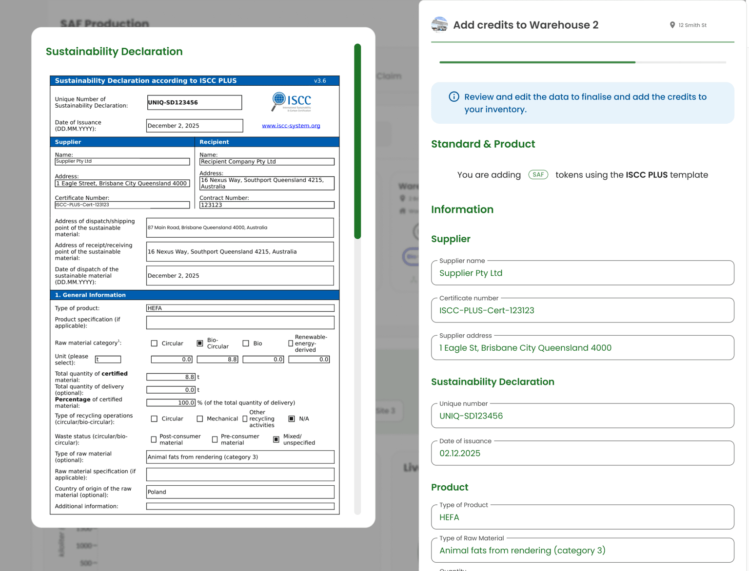 Example of adding credits to balance via Fuel Central