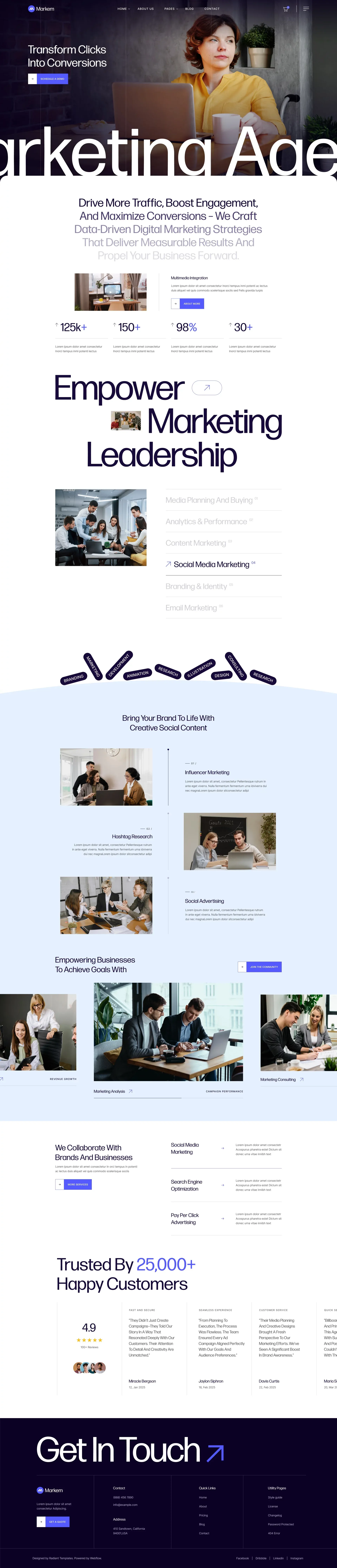 Markem - Webflow Ecommerce website templ portfolio page screenshot showcasing Marketing design