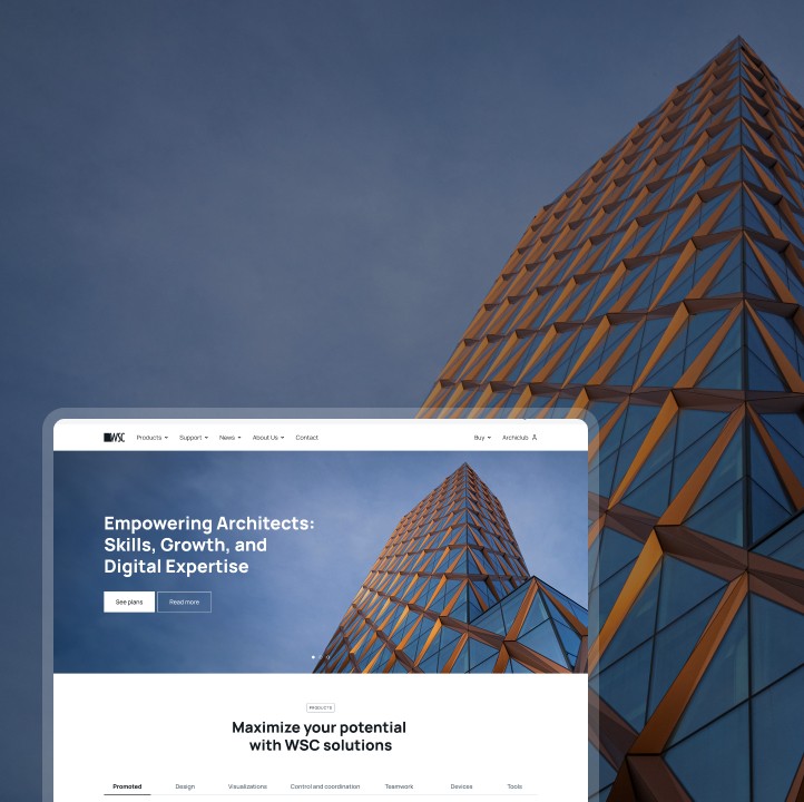 Syngri Web Design for WSC: Digital solution for architects to optimize project management, boost efficiency, and reduce costs