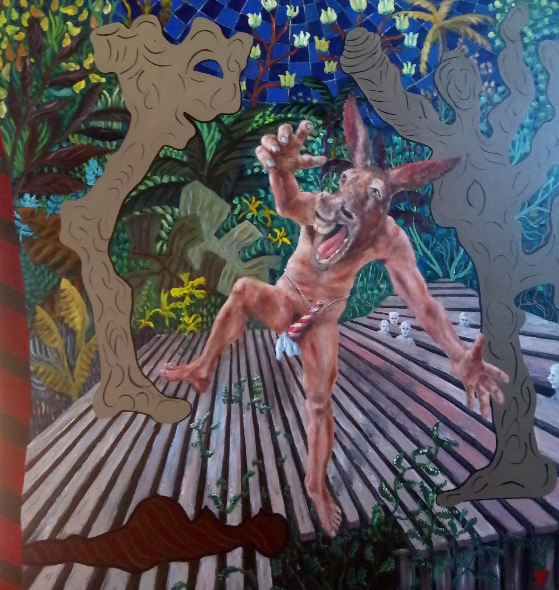 a blurry photo of a person standing in front of a wall