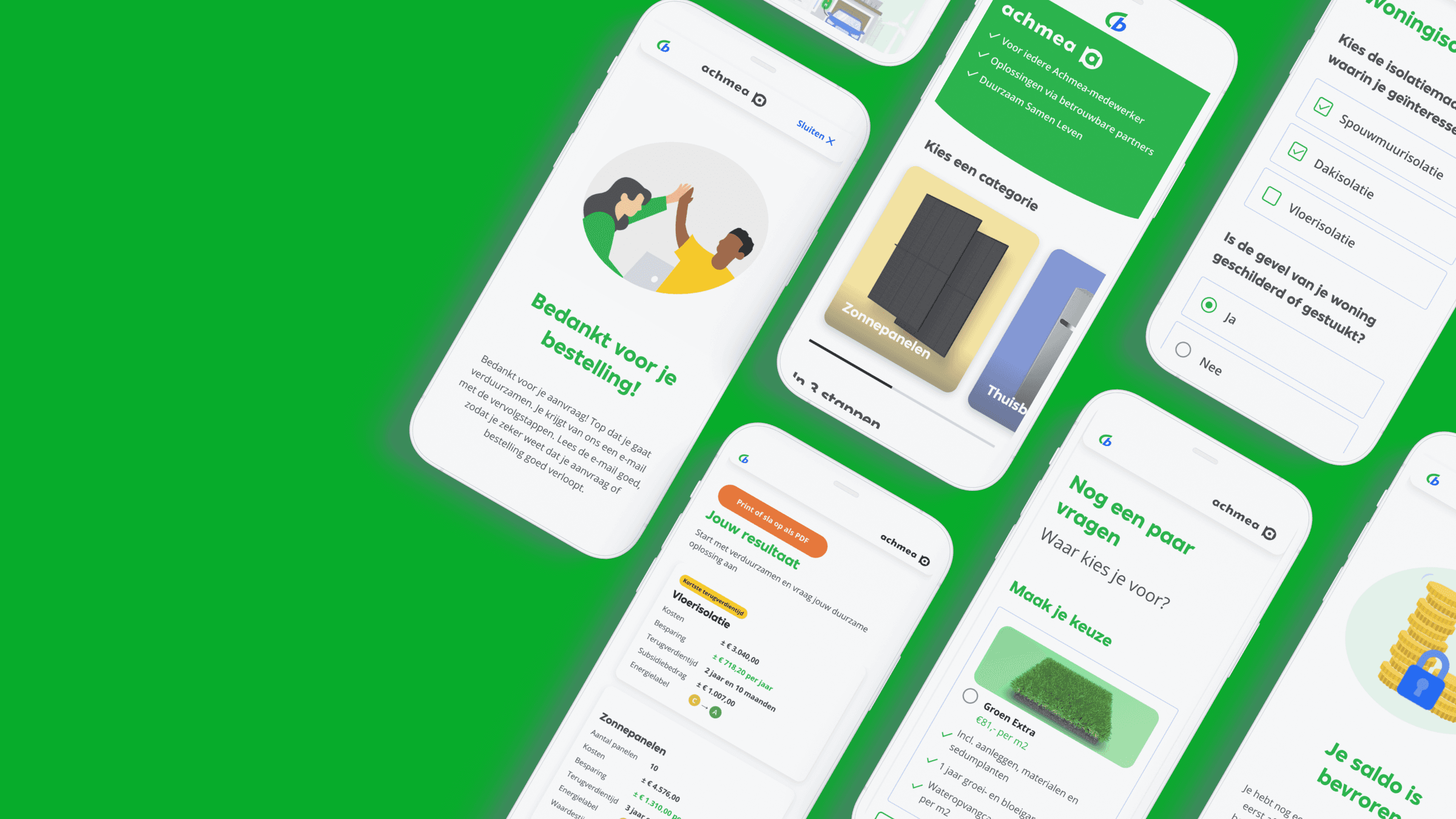 Mobile mock-ups van Centraal Beheer's Klimaatwinkel