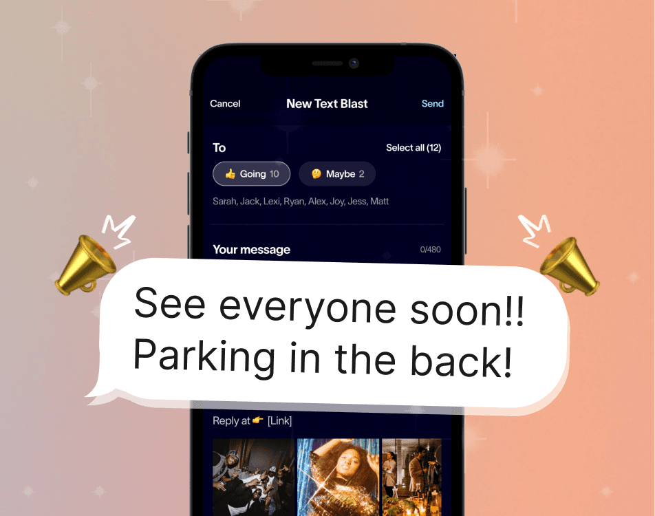 Text blast on phone with football field background 