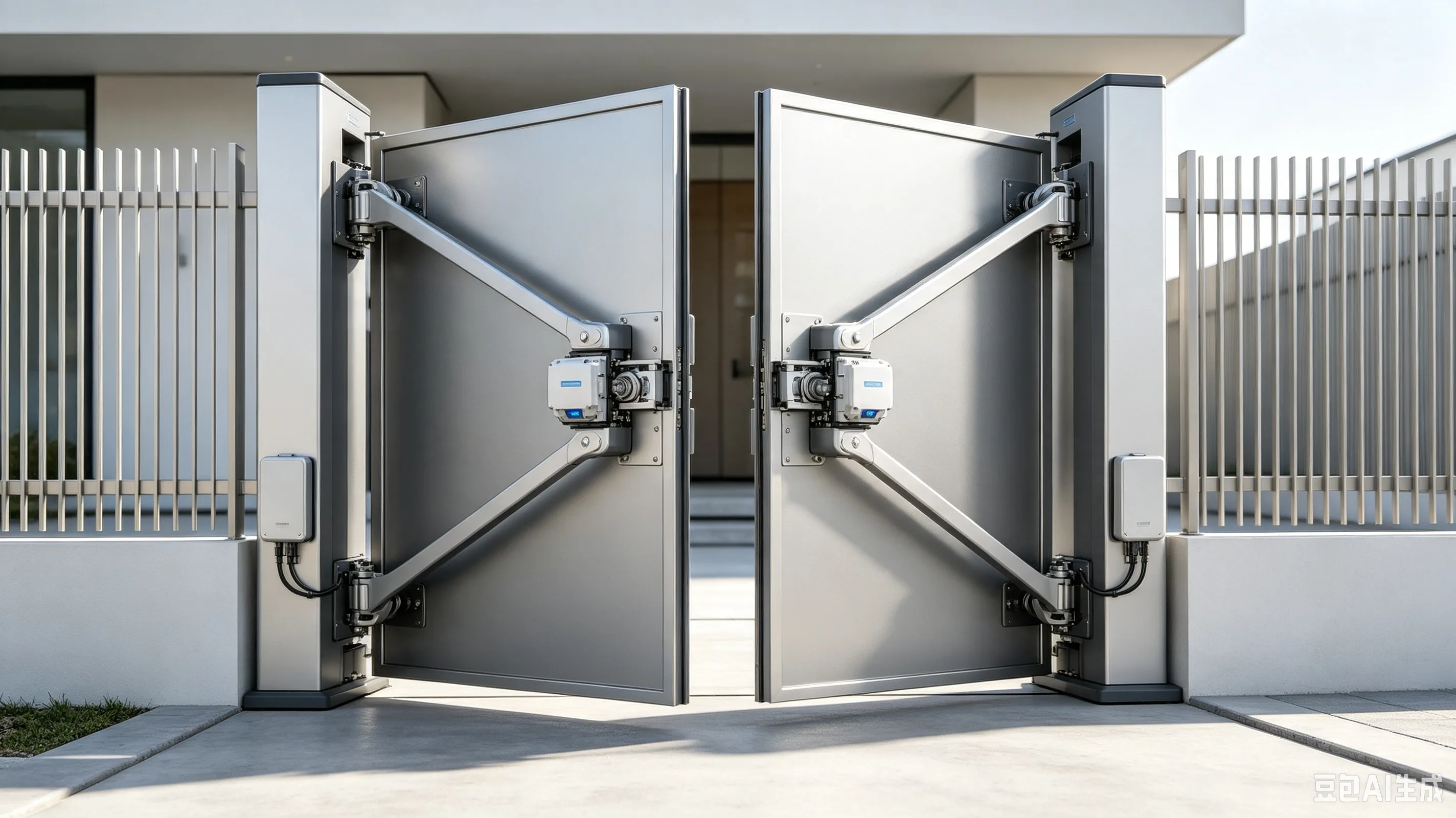 Automatic swing gate opener with actuator arm system