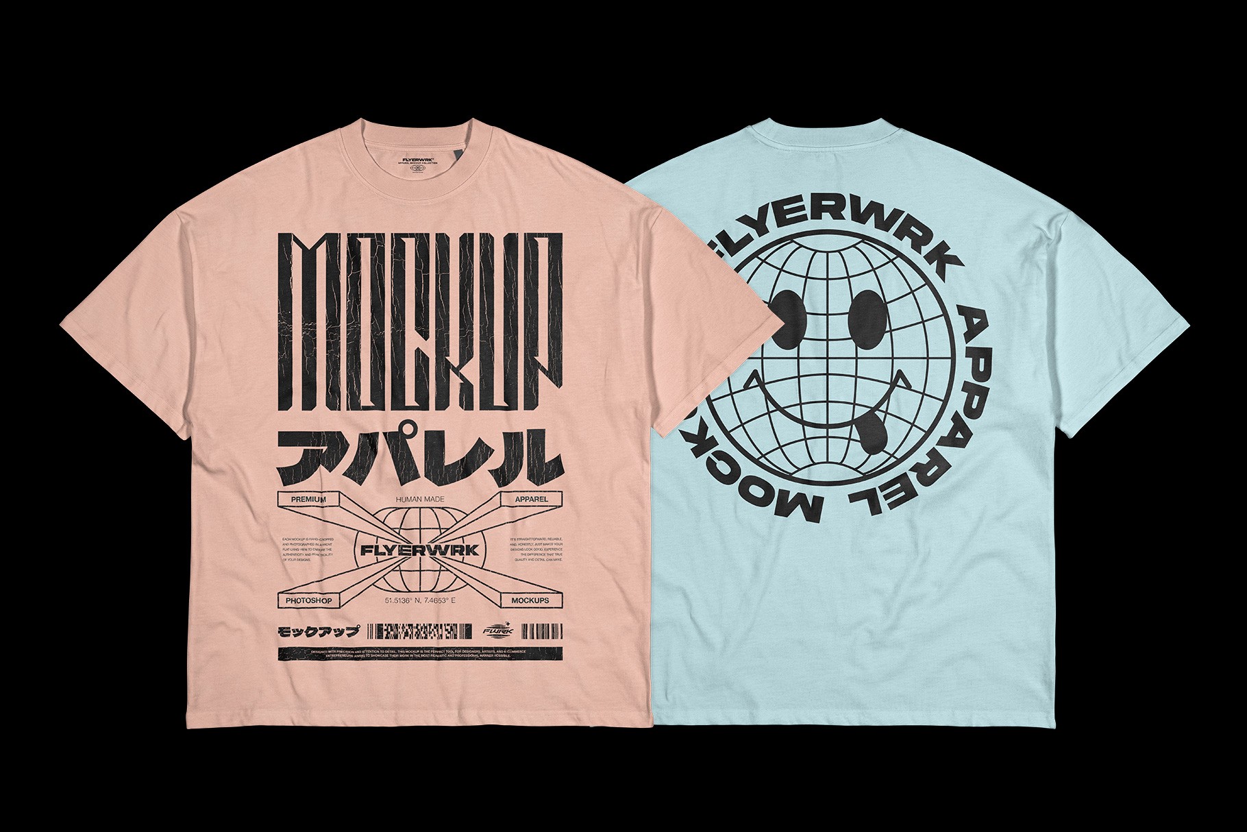 Rue Porter T-Shirt wrinkled mockup showing alternative design preview