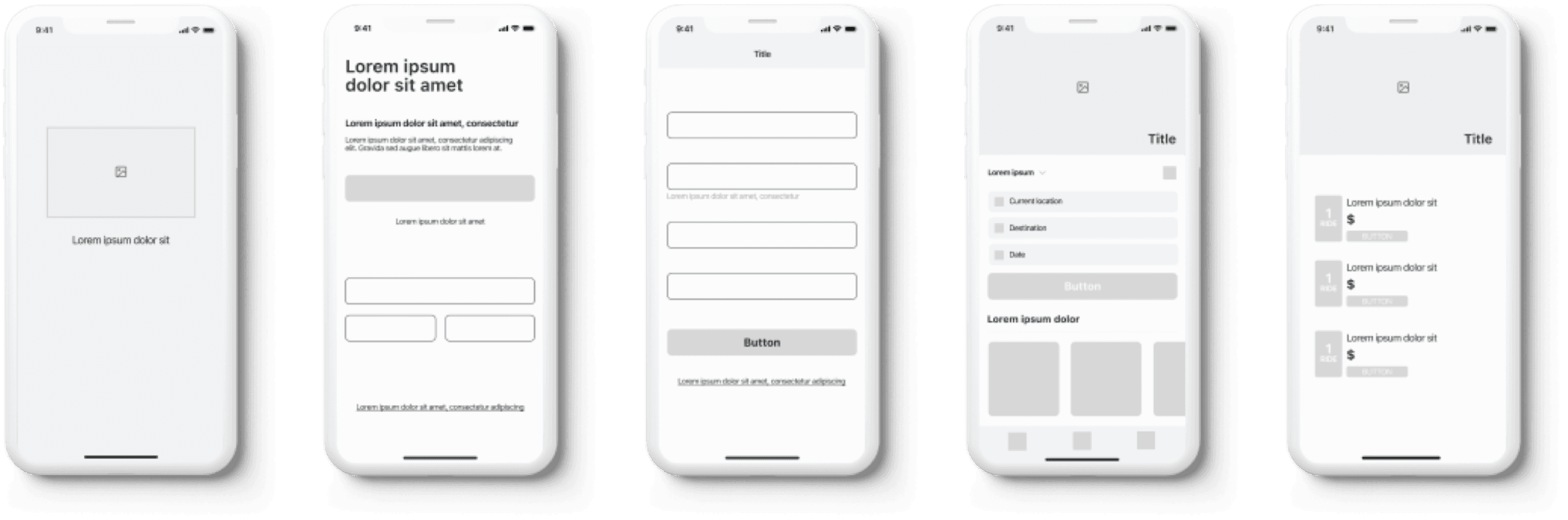 OC Bus Wireframes