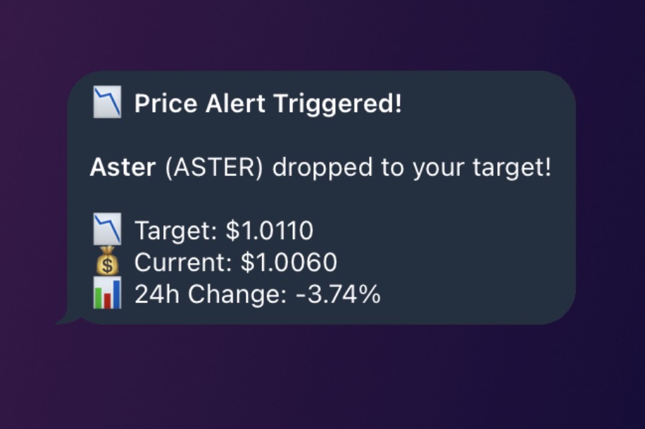 CryptRadar Price Alerts