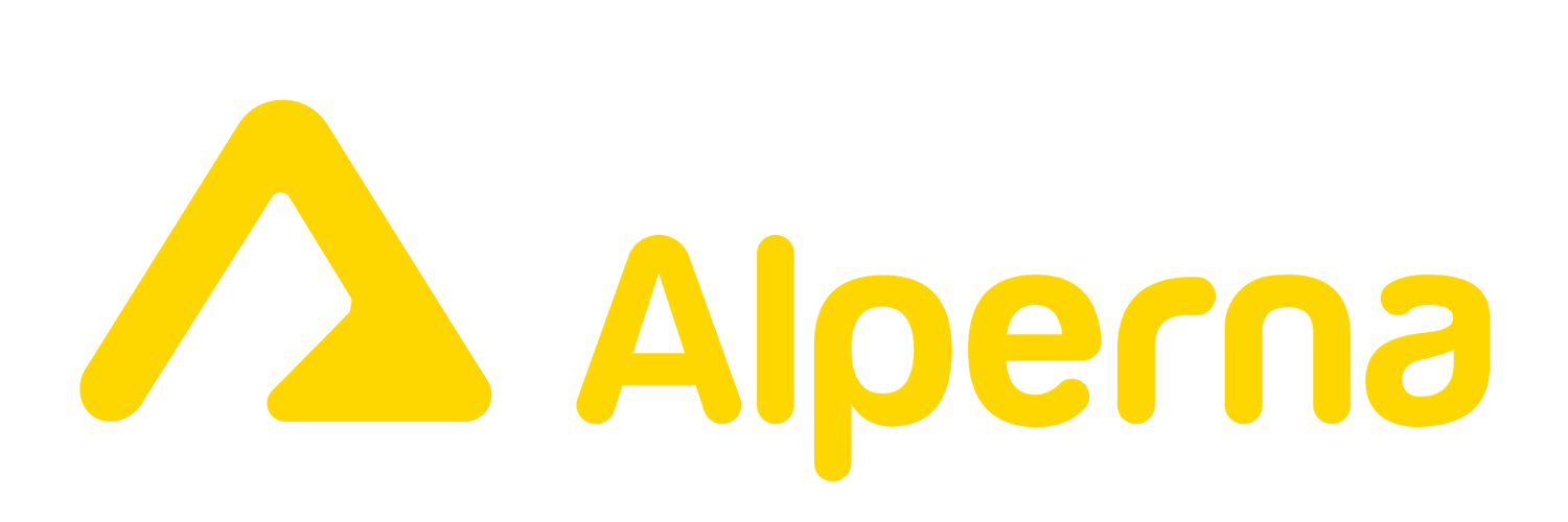 Logo Alperna mit text und Grafik