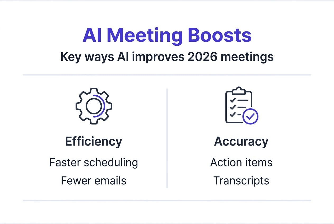 Infographic on key AI meeting benefits