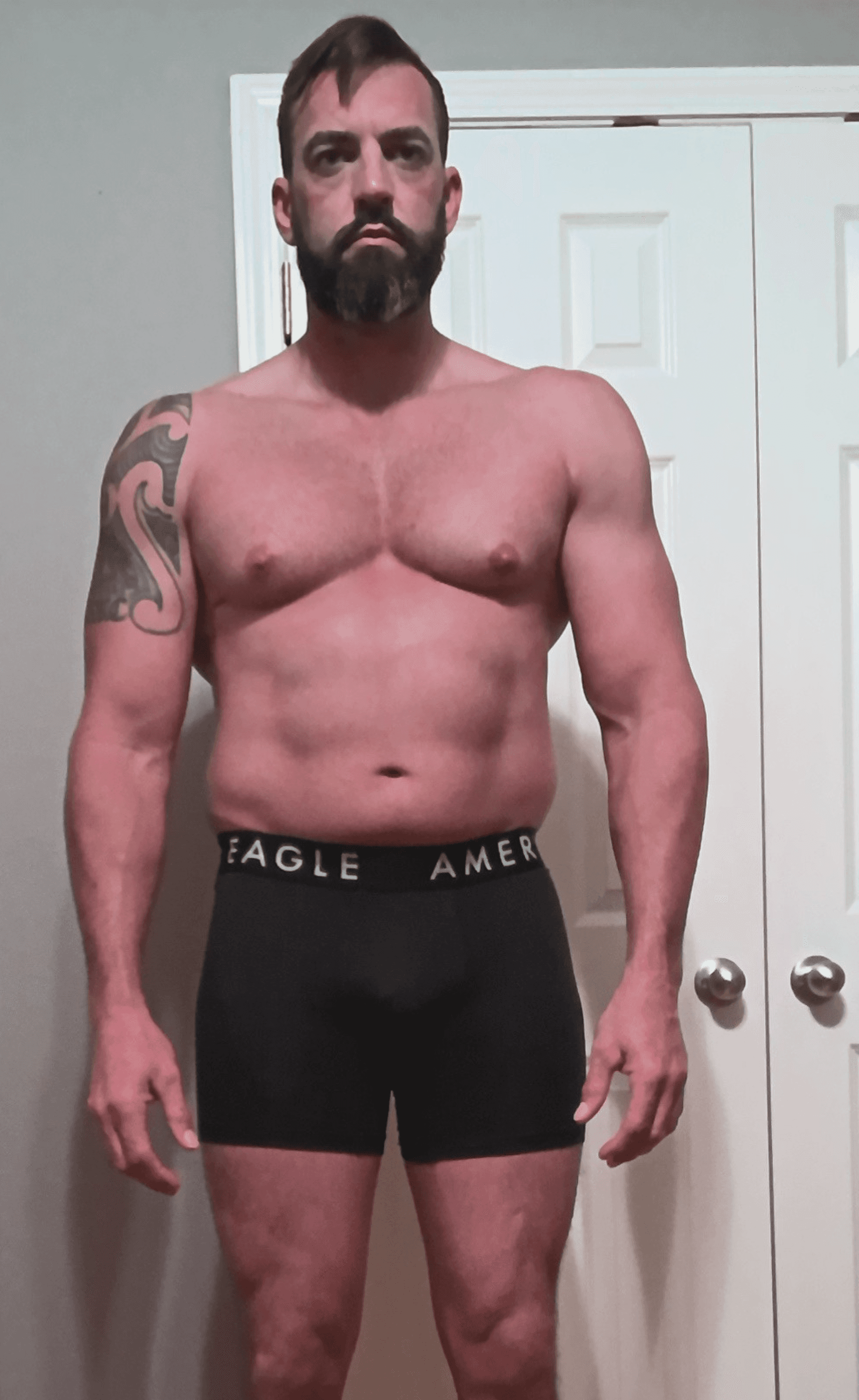 David Ehrman before photo — starting point before muscle mass gains with Chasing Gains online coaching