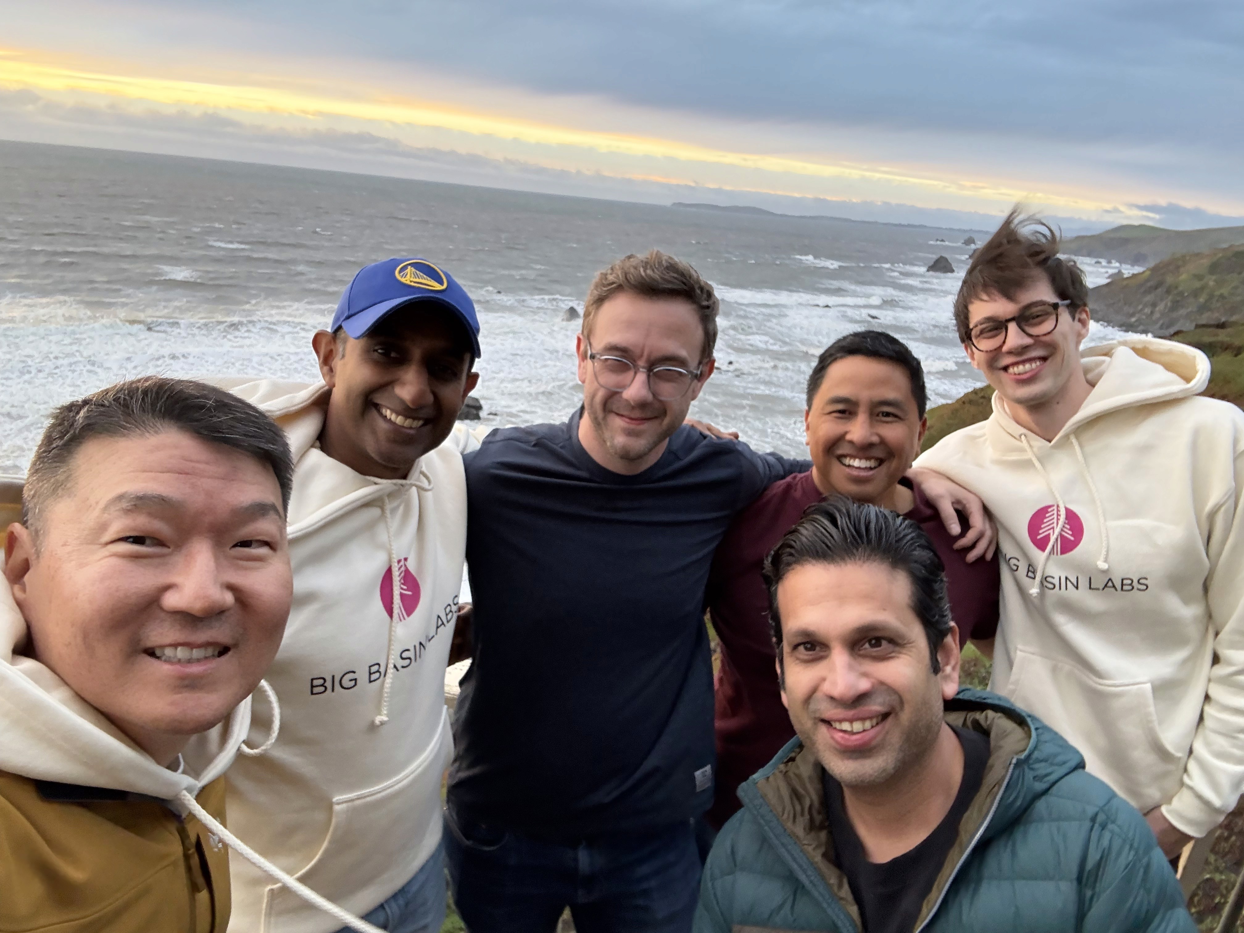 The Big Basin Labs team at our first offsite on the California coast