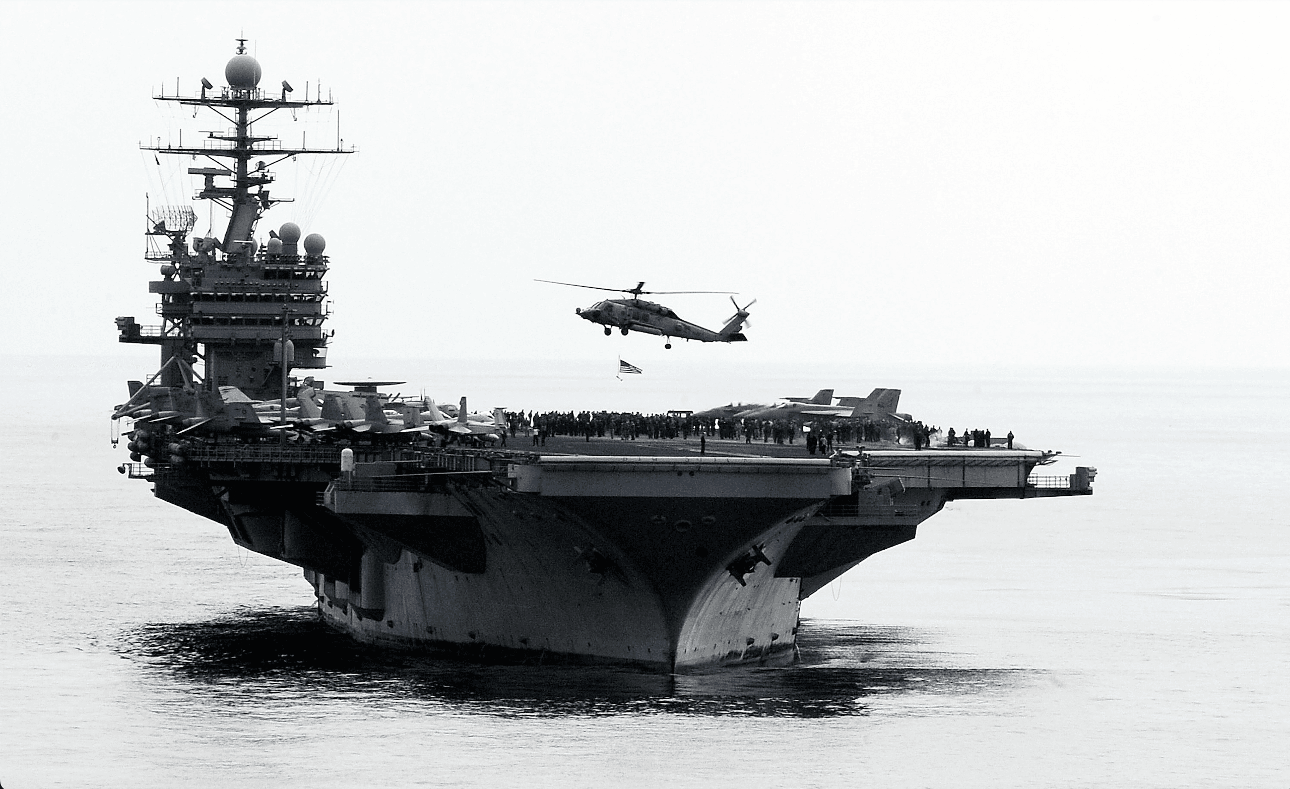 US Aircraft Carrier sails out of San Diego Harbor
