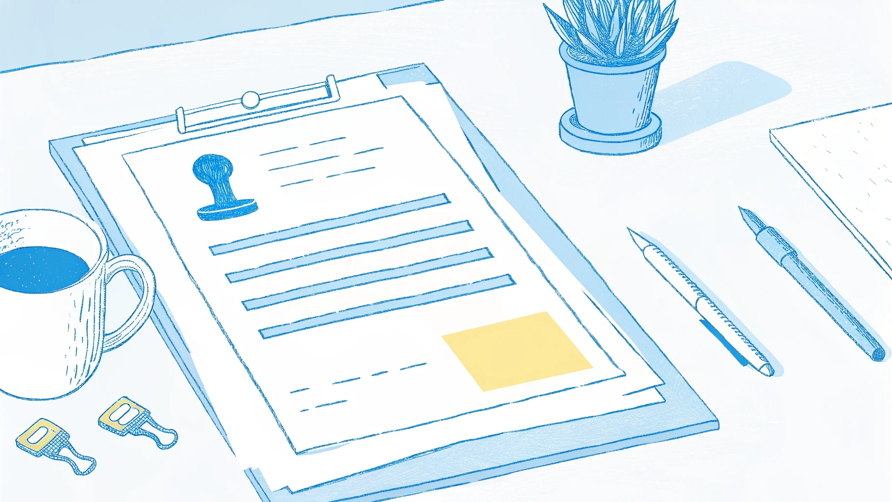 Delaware LLC formation paperwork, rubber stamp, and certificate on a tidy desk