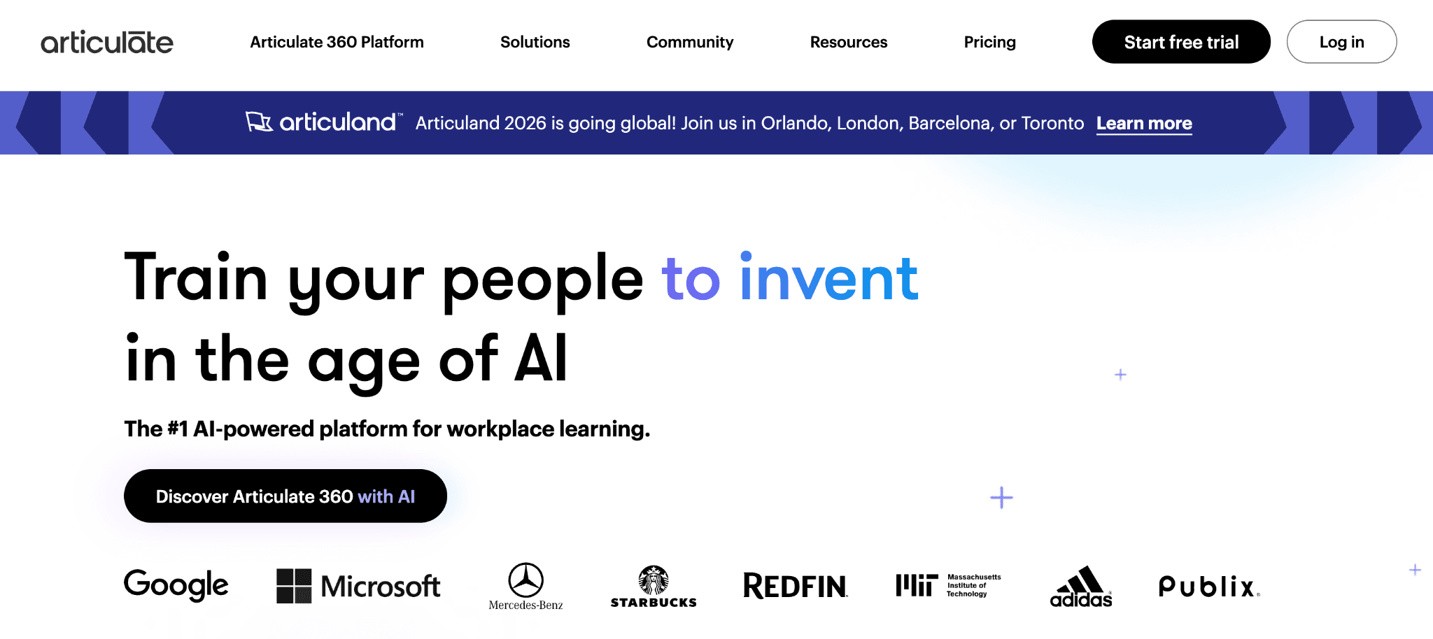 articulate 360 homepage