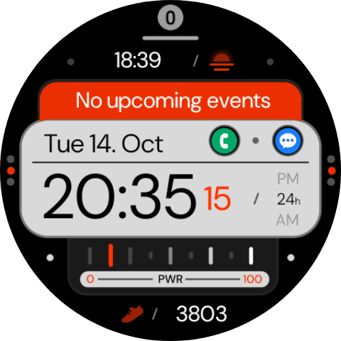 Digital watch face for Wear OS smartwatch