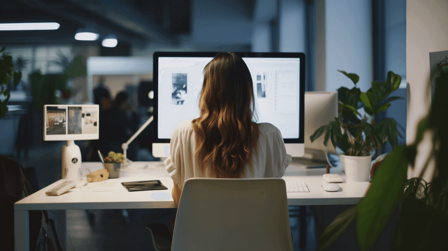 Woman working at desk