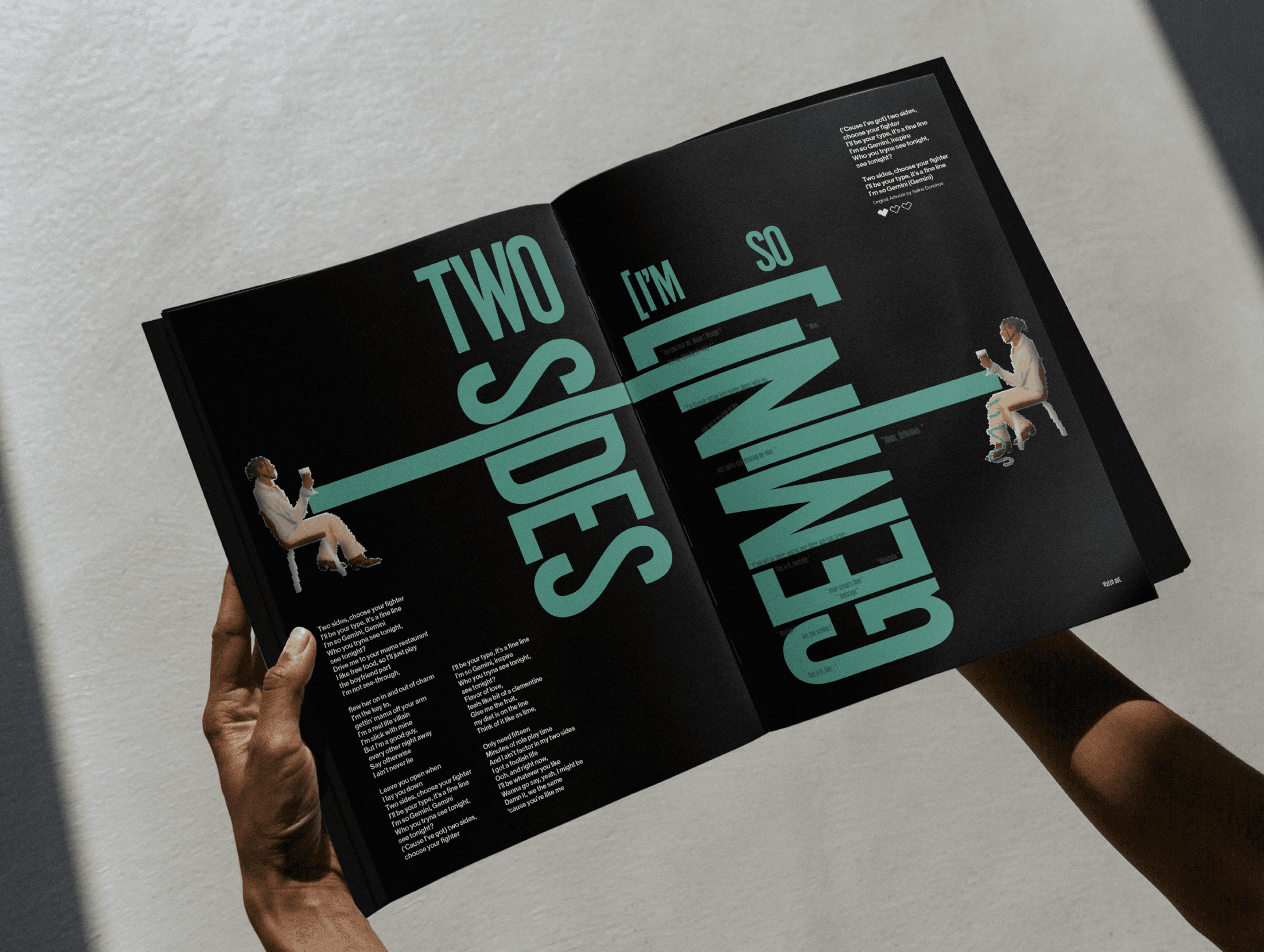 editorial magazine/book design masego 2023 album - typographic layout