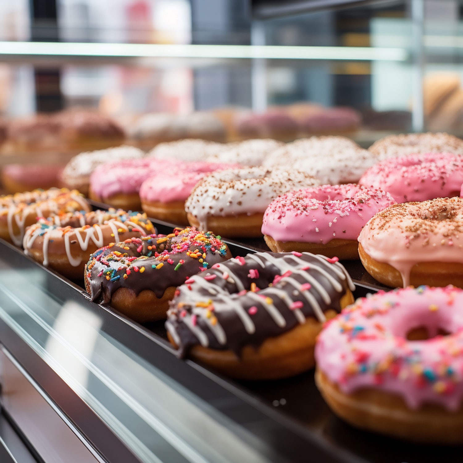 A rack of donuts