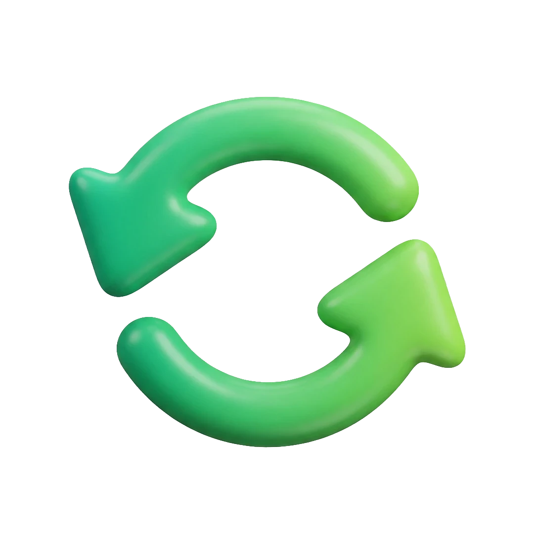 Grüne Aktualisierungs-Pfeile