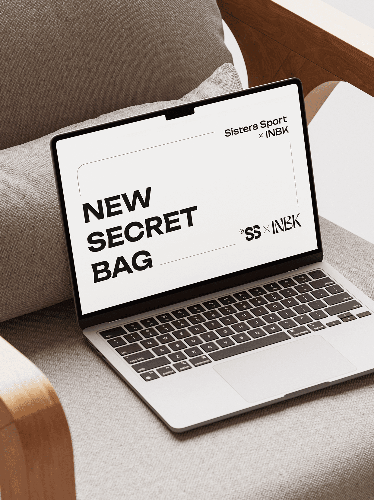 UA: Презентаційний слайд на ноутбуці для колаборації Sieters Sport × INBK, дизайн digital-матеріалів EN: Presentation slide on a laptop for Sieters Sport × INBK collaboration, digital design materials