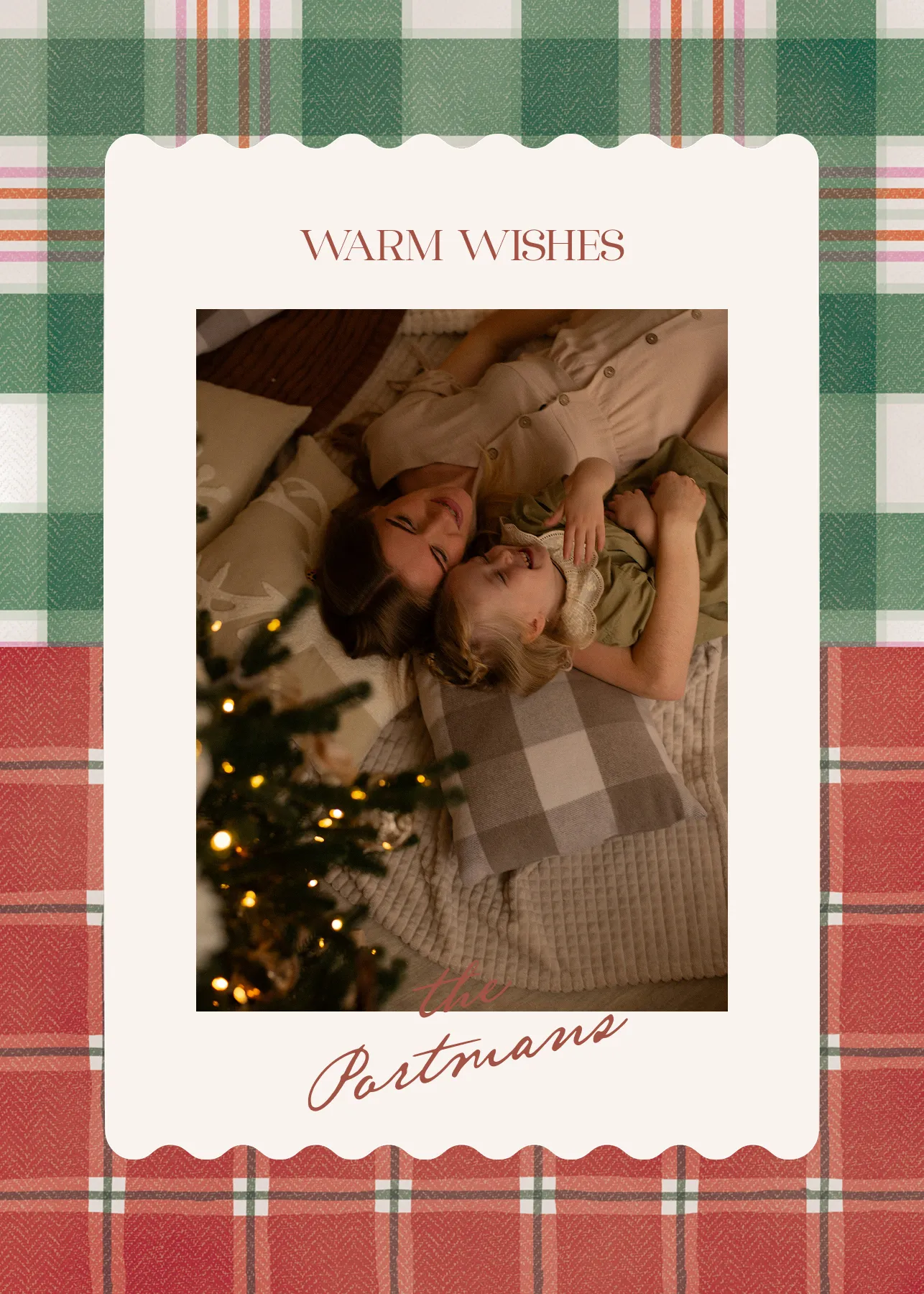 New Year's scrapbook-style card template with Polaroid party photos and 'What I'll miss about 2024' handwritten text