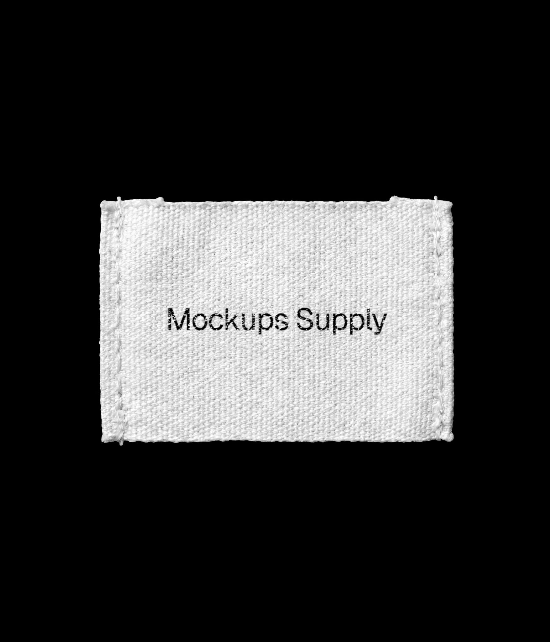 Sewn cotton clothing label mockup download PSD