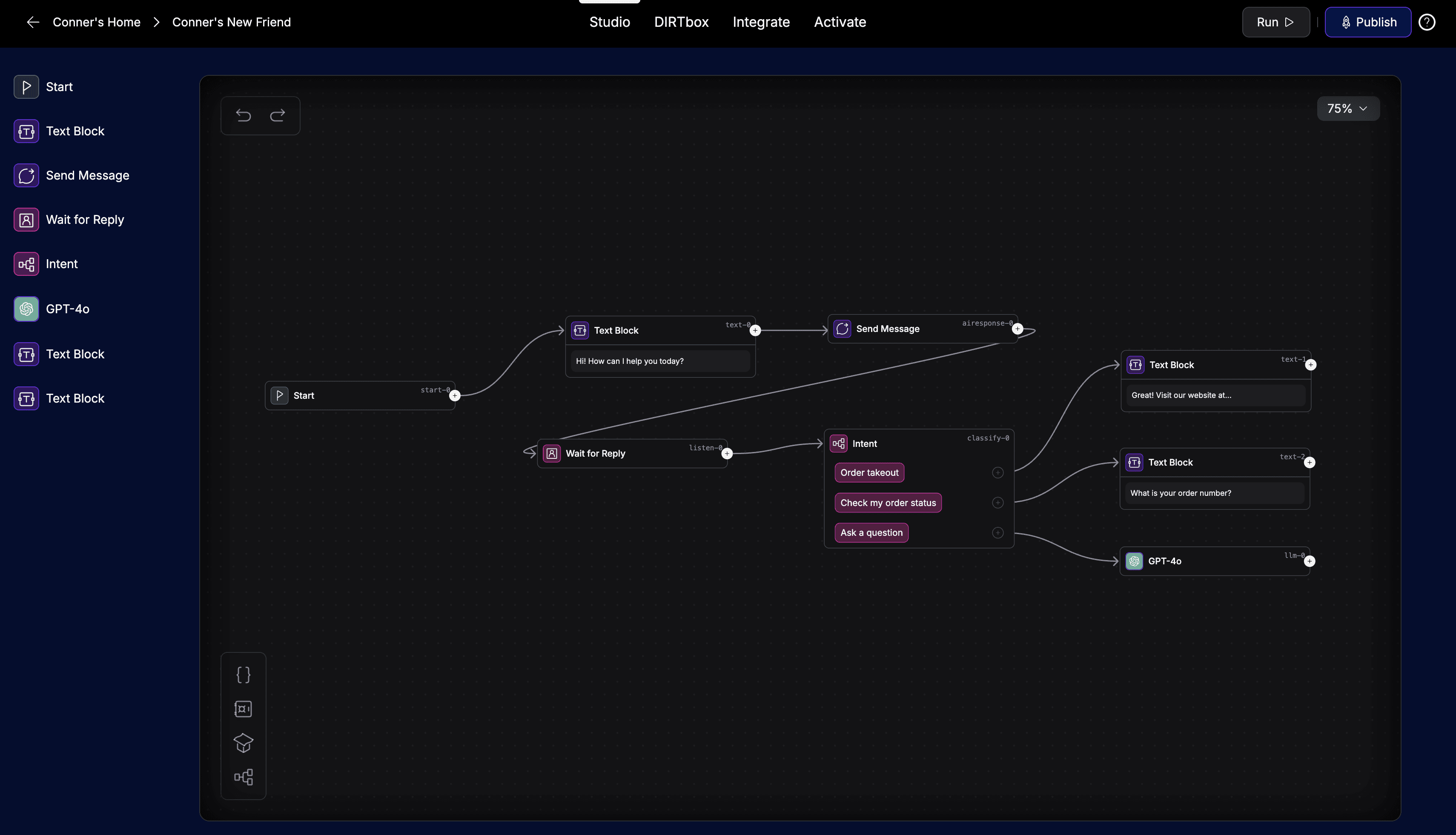 creating a bot interface in software