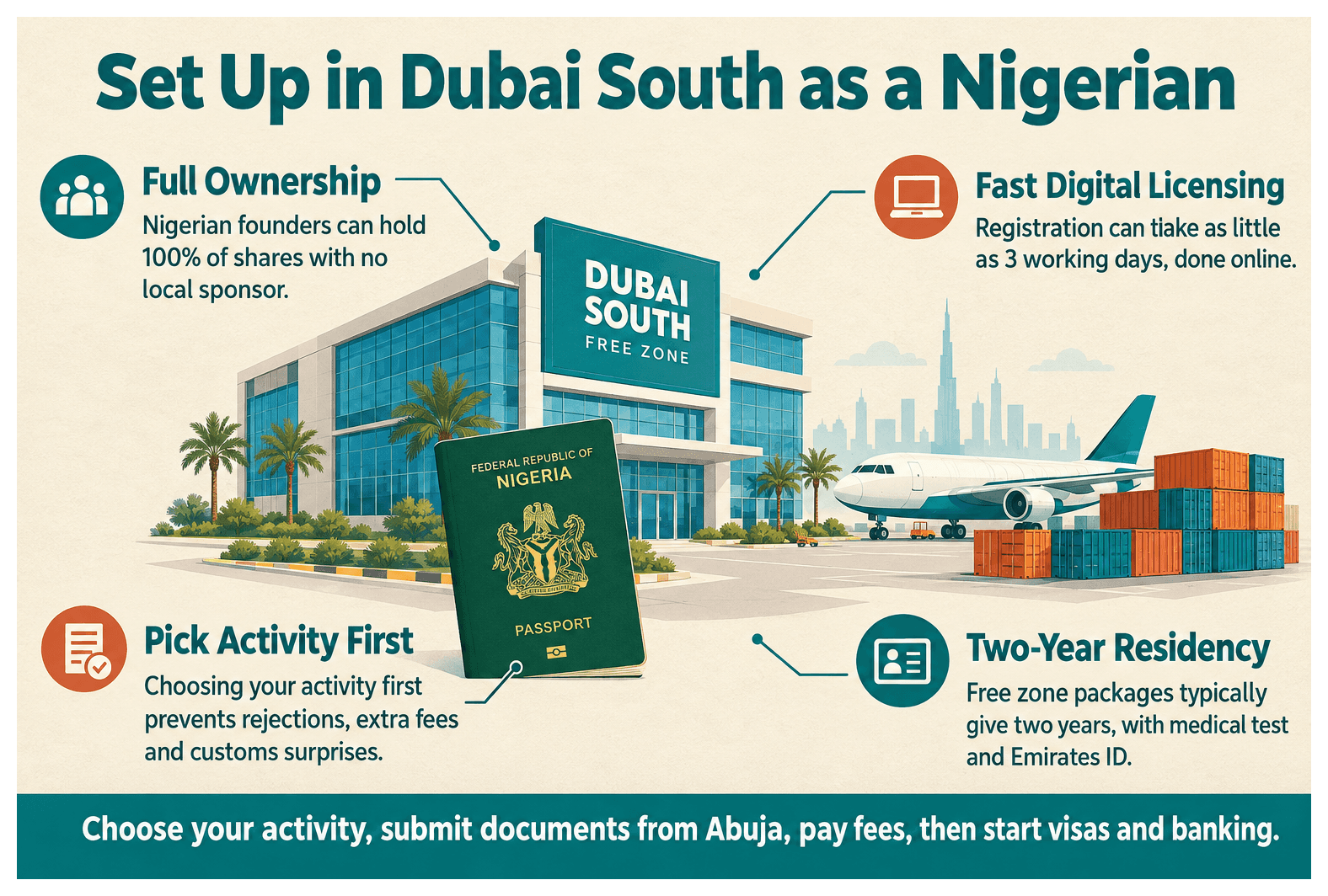 Infographic: How to Set Up a Company in Dubai South as a Nigerian National