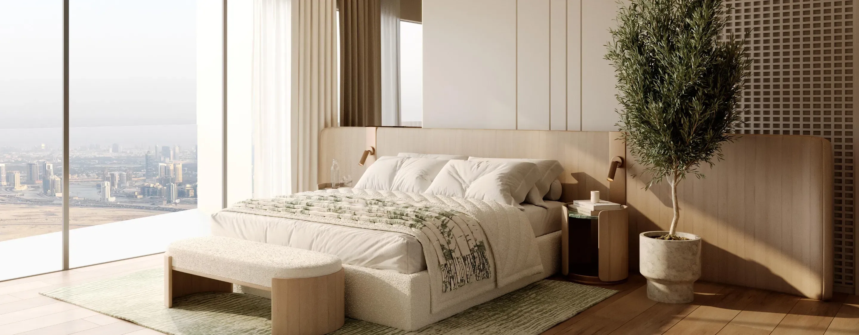 Luxurious master bedroom with floor-to-ceiling views. Expert real estate services for Hillcrest residents.