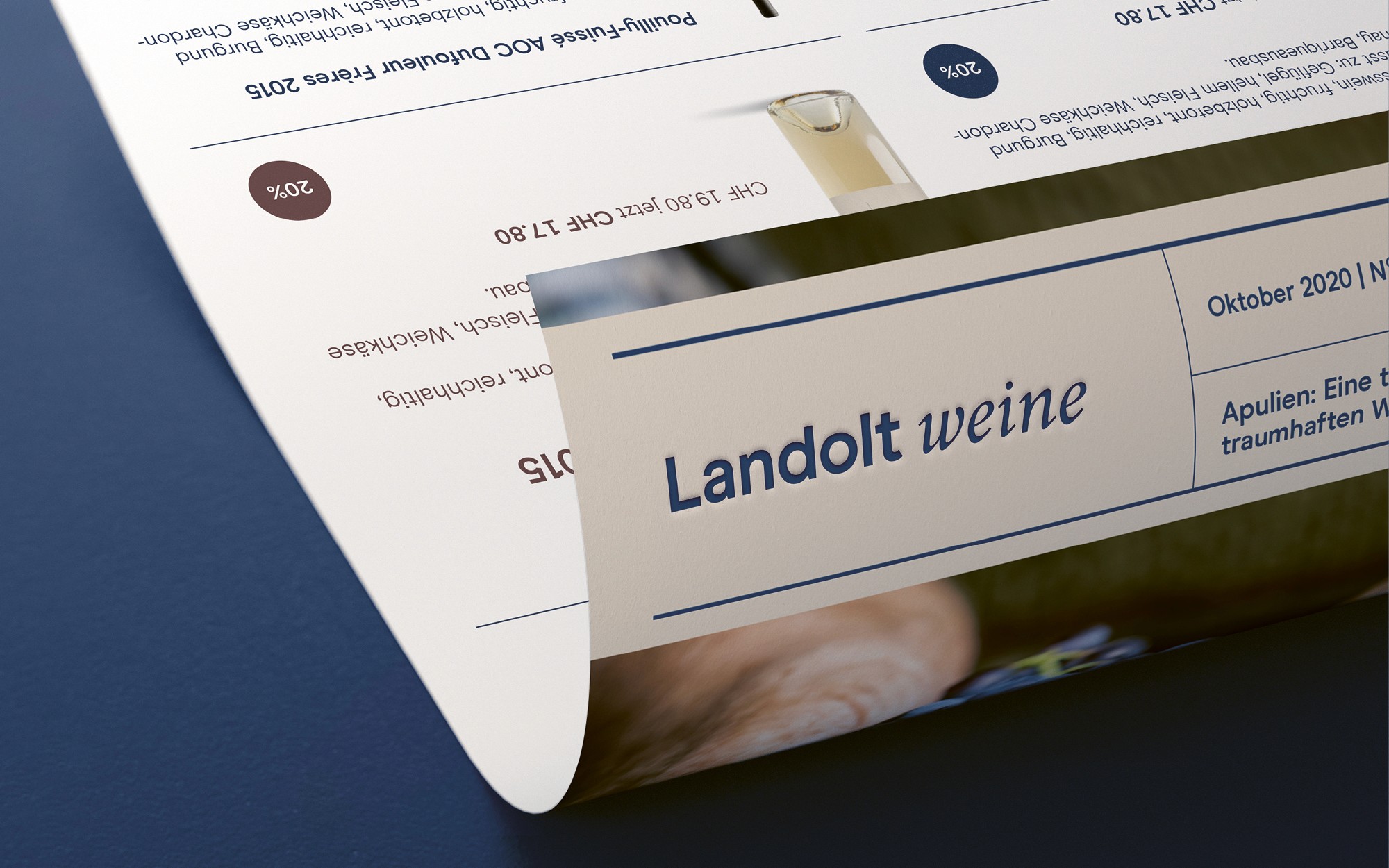 Landolt Weine print newsletter close-up