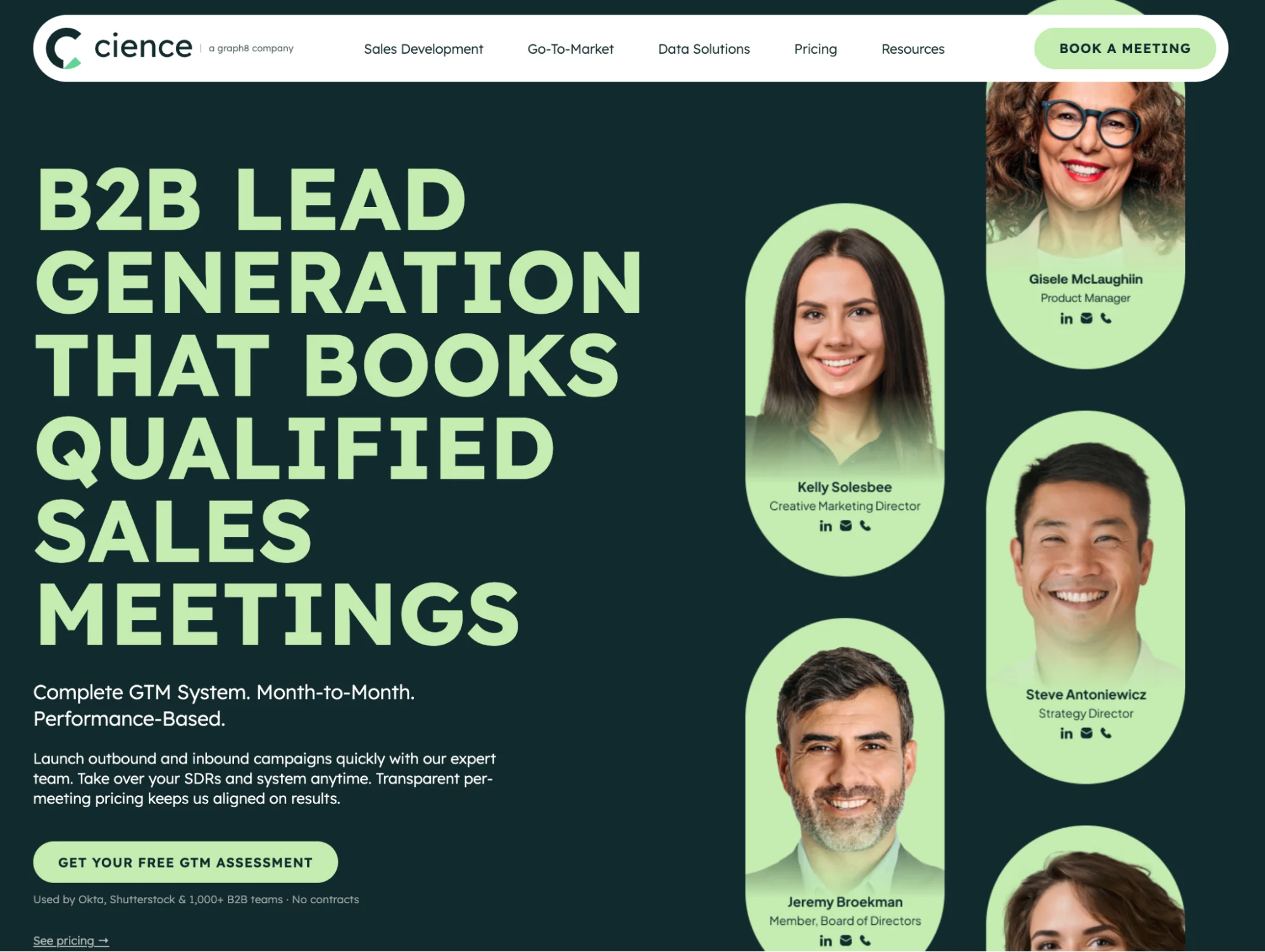 CIENCE homepage: B2B lead generation with human SDRs and AI tooling