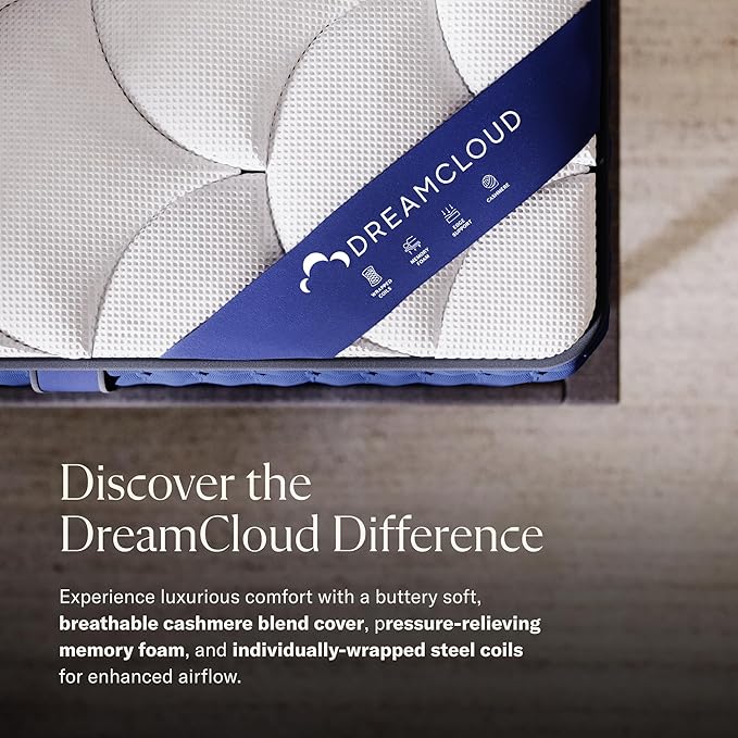 Enjoy a seamless blend of form and function with the dreamcloud queen size bed, tailored for you.