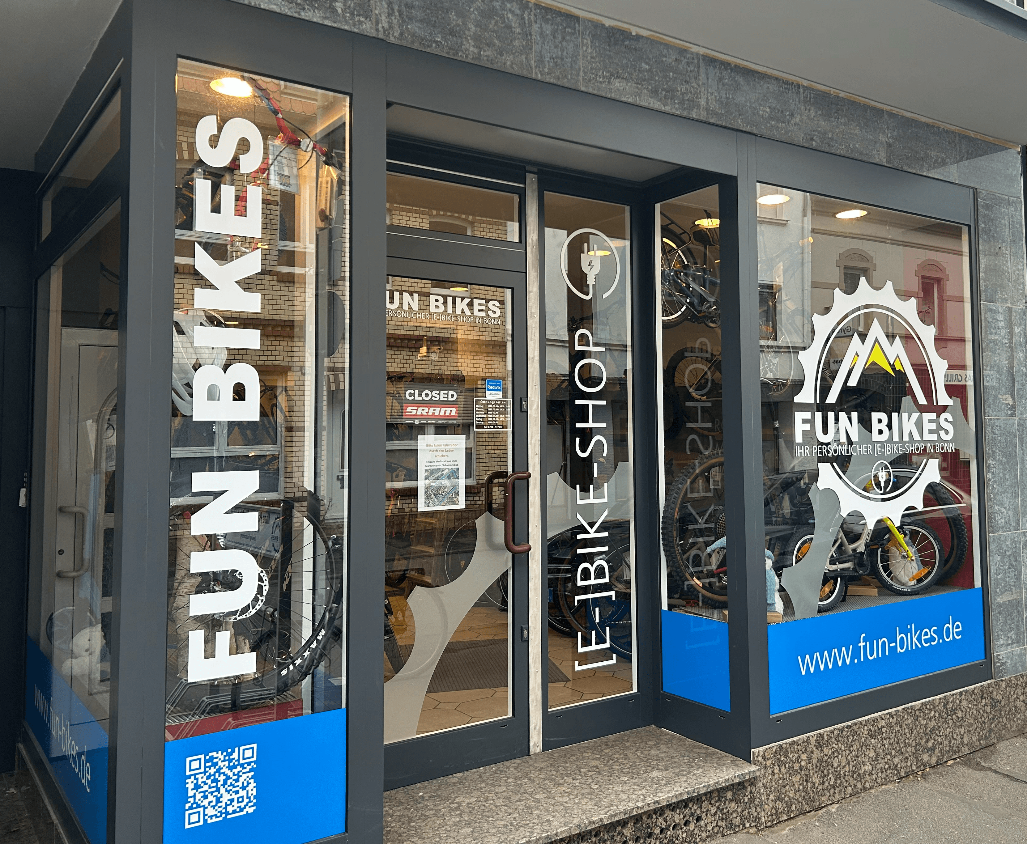 Gesamtansicht Schaufenster Fahhradladen