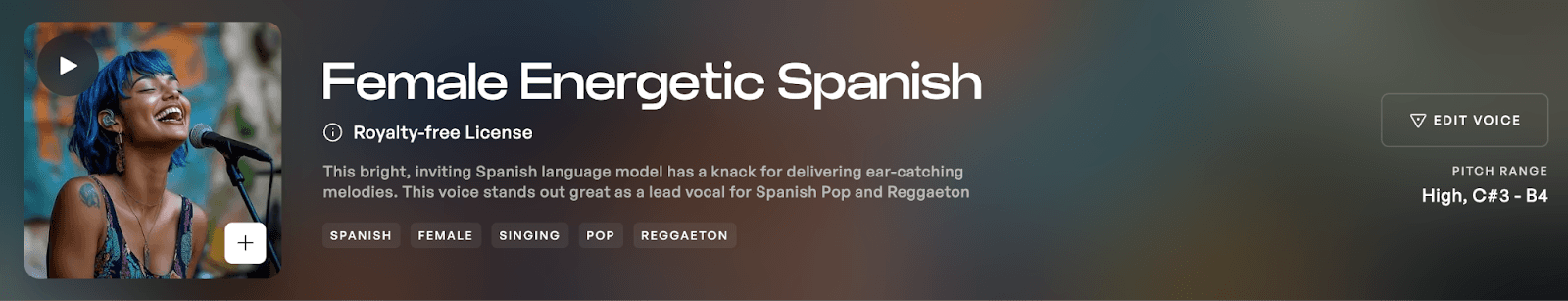 Image of Female Energetic Spanish voice model