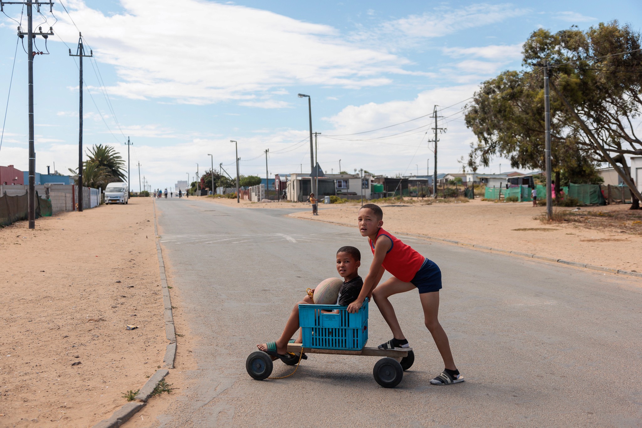 A man organizes various donations