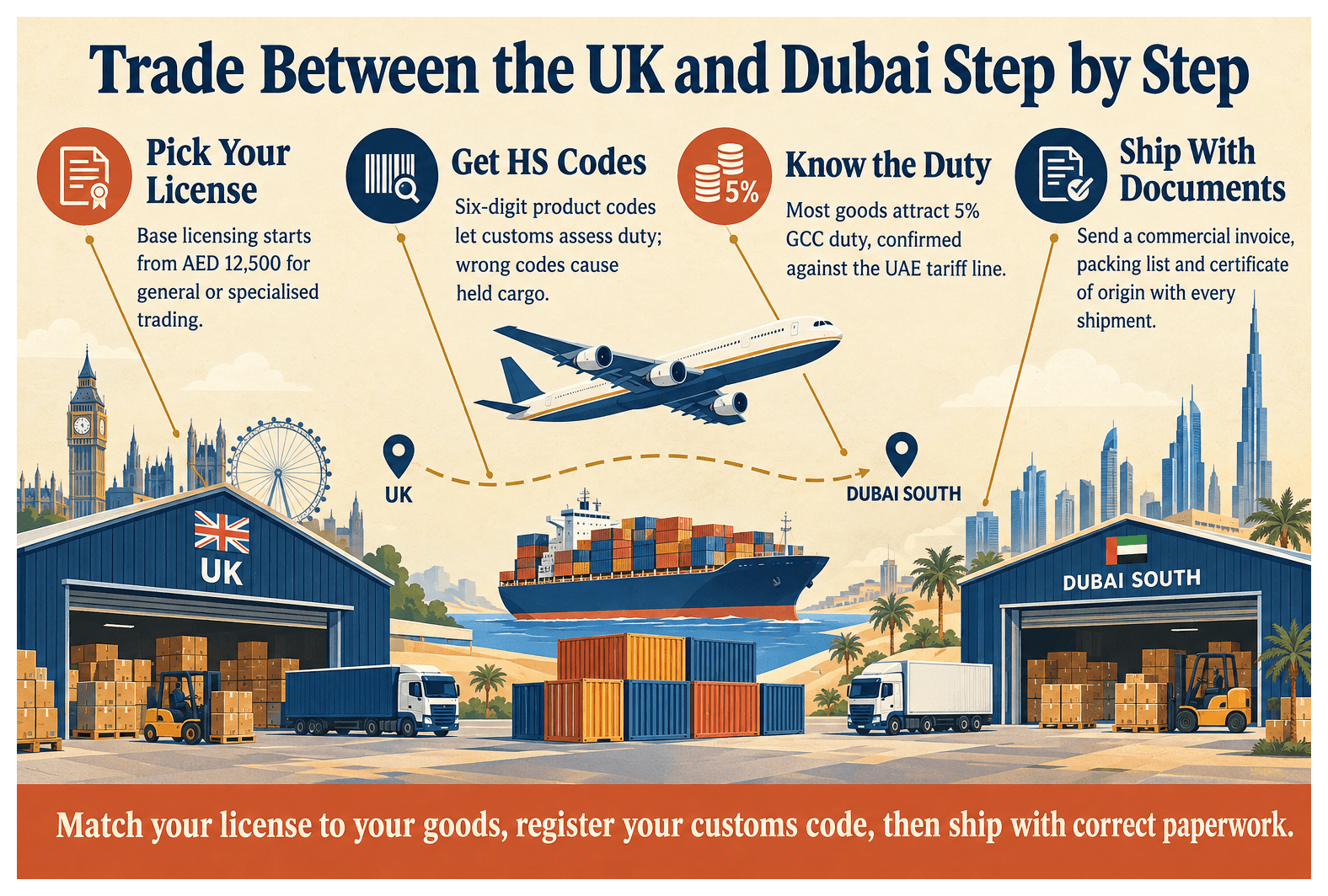 Infographic: Import and Export Between UK and Dubai: License and Process