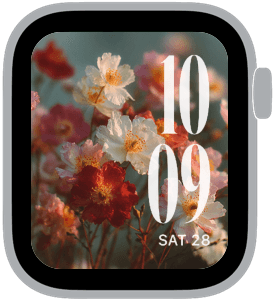gentle bloom Apple Watch face preview 1 featuring floral, summer, and spring.