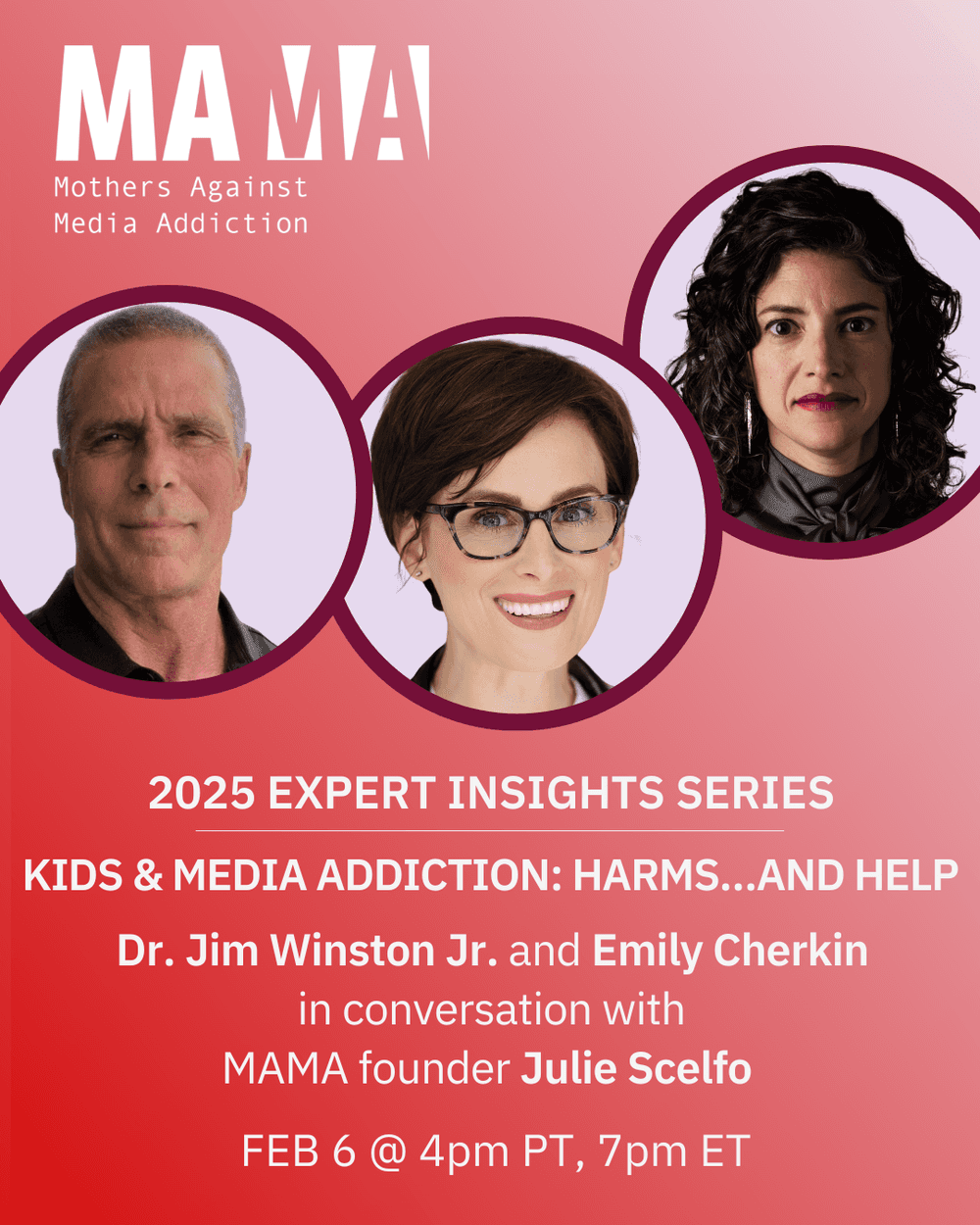 mothers against media addiction webinar with Dr. Jim Winston Jr. and Emily Cherkin