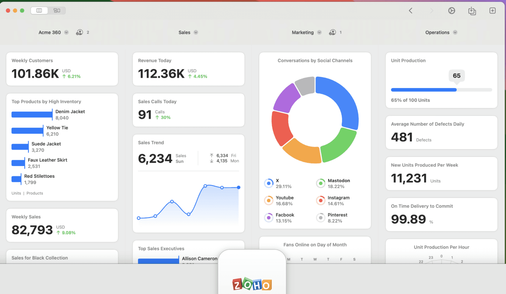 zoho dashboard example