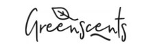 The original Greenscents logo: handwritten lettering with a leaf above the letters.