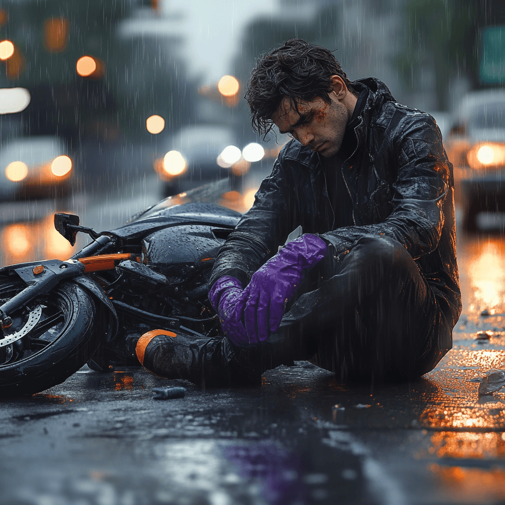 Homen sentado no chão