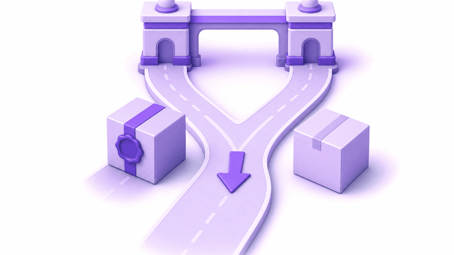 Split path showing DDP and DAP parcels heading toward a border